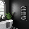 Diamond Curved Heated Towel Rail - W500 x H1000mm - Chrome