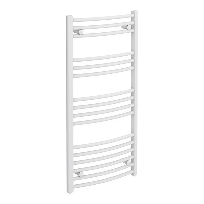 Diamond Curved Heated Towel Rail - W500 x H1000mm - White