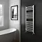 Diamond Curved Heated Towel Rail - W500 x H1200mm - Chrome Profile Large Image