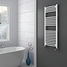 Diamond Curved Heated Towel Rail - W500 x H1200mm - White Large Image