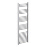 Diamond Curved Heated Towel Rail - W500 x H1600mm - Chrome  Profile Large Image