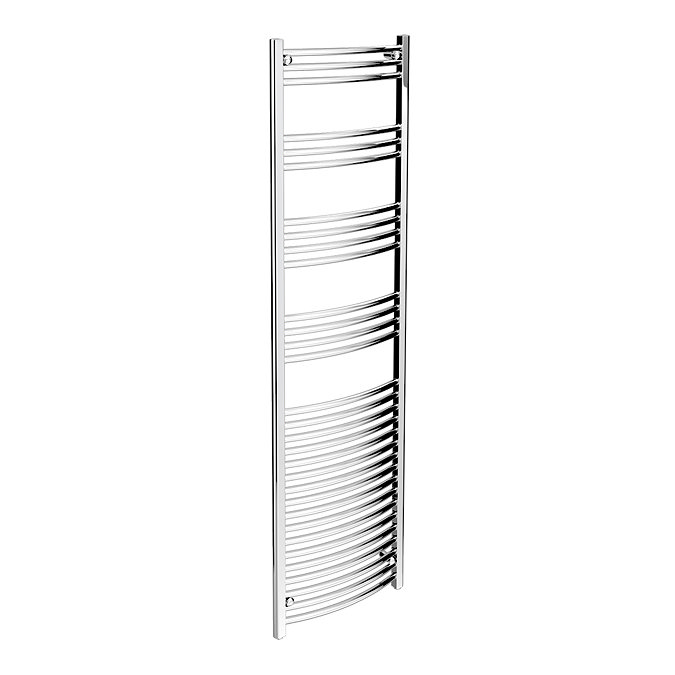 Diamond Curved Heated Towel Rail - W500 x H1800mm - Chrome  Profile Large Image