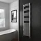 Diamond Curved Heated Towel Rail - W500 x H1800mm - Chrome Large Image