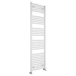 Toreno Heated Towel Rail - White - 500 x 1800mm - Curved Bars