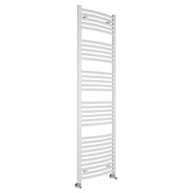 Toreno Heated Towel Rail - White - 500 x 1800mm - Curved Bars