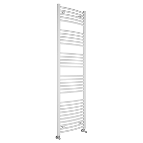 Toreno Heated Towel Rail - White - 500 x 1800mm - Curved Bars