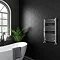 Diamond Curved Heated Towel Rail - W500 x H800mm - Chrome Profile Large Image
