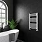 Diamond Curved Heated Towel Rail - W500 x H800mm - White Profile Large Image