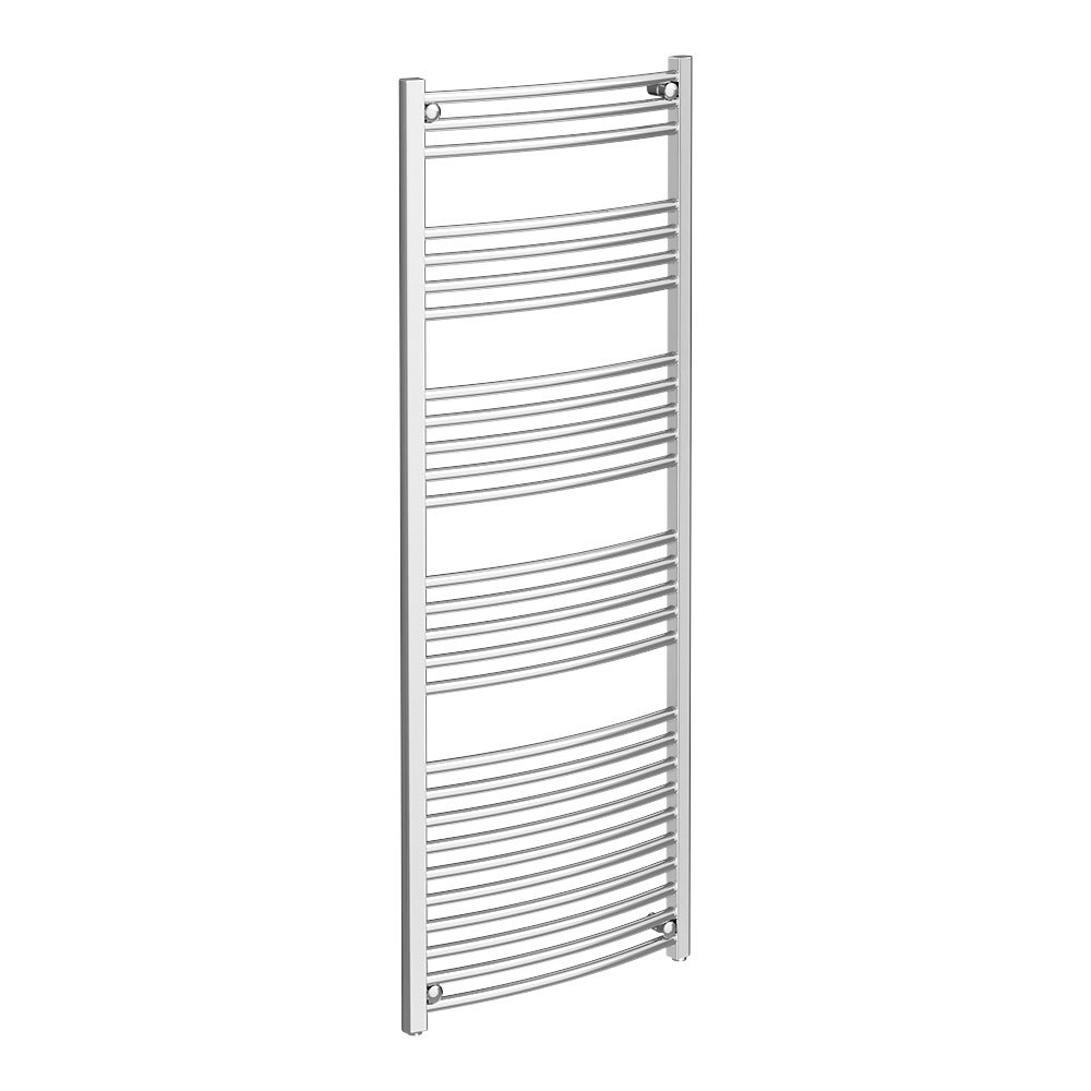 Diamond Curved Heated Towel Rail - W600 x H1600mm - Chrome