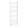 Diamond Curved Heated Towel Rail - W600 x H1600mm - White  Profile Large Image