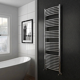Toreno Heated Towel Rail – Chrome – 600 x 1800mm – Curved Bars