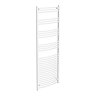 Diamond Curved Heated Towel Rail - W600 x H1800mm - White  Profile Large Image