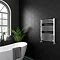 Diamond Curved Heated Towel Rail - W600 x H800mm - Chrome Profile Large Image