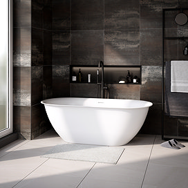 Curzon 1700 x 820mm Ultra-Thin Edge Double-Ended Bath with Chrome Waste