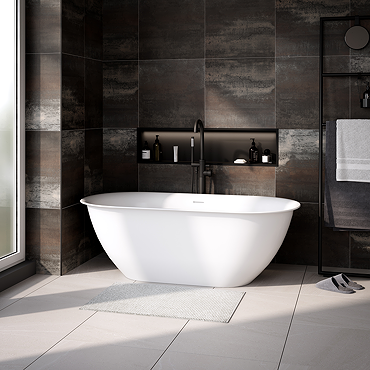 Curzon 1700 x 820mm Ultra-Thin Edge Double-Ended Bath with Chrome Waste