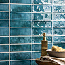 Darcy Rustic Gloss Blue Wall Tiles - 65 x 200mm