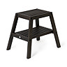 Dark Oak Slatted Bathroom Stool