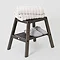 Dark Oak Slatted Bathroom Stool Standard Large Image