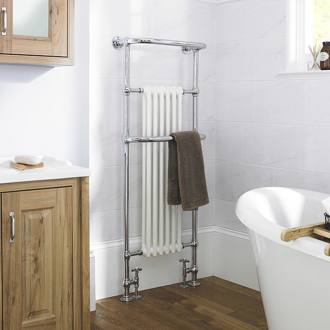 Dartford Traditional Floor Mounted Heated Towel Rail Radiator  Profile Large Image