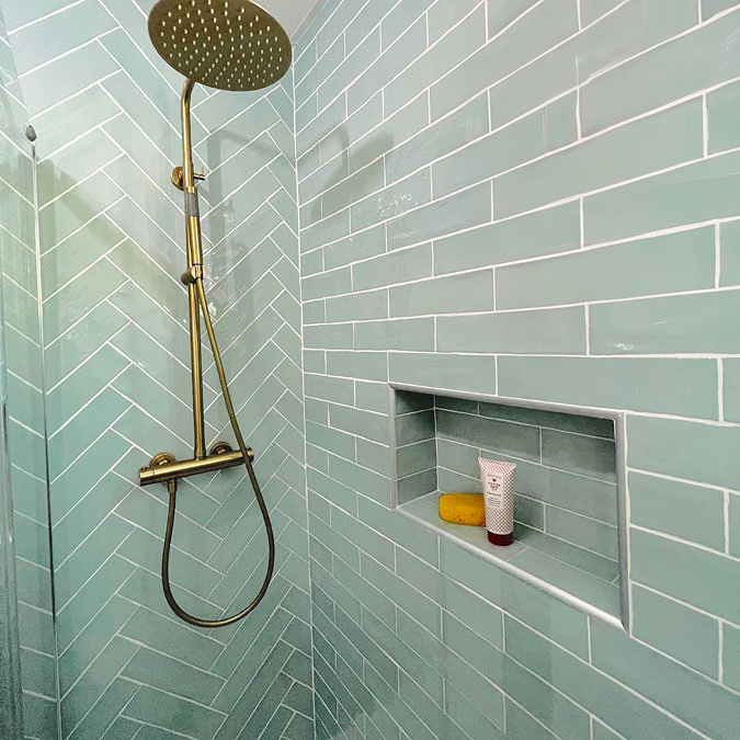 Darwen Rustic Mint Green Gloss Wall Tiles 75 x 300mm