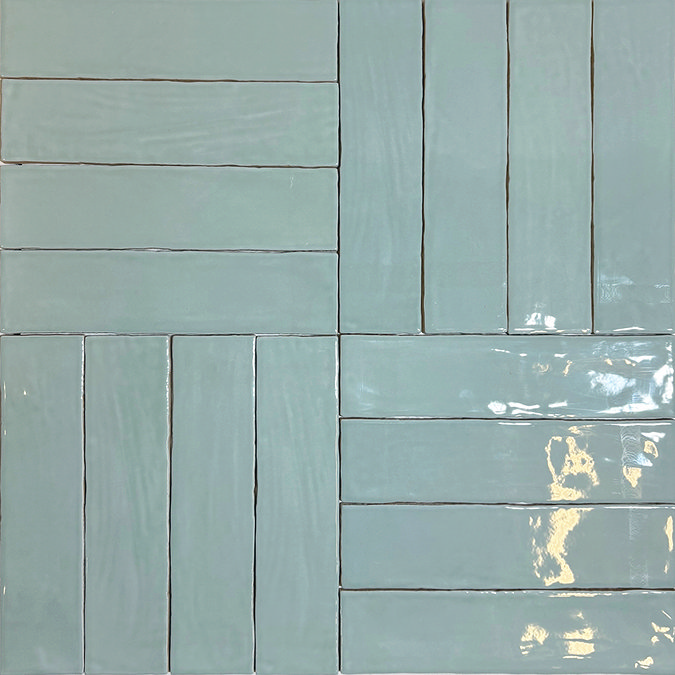 Darwen Rustic Mint Green Gloss Wall Tiles 75 x 300mm