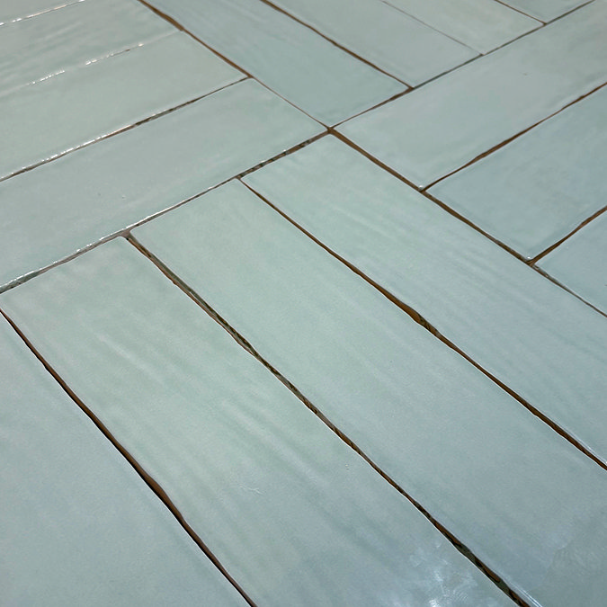 Darwen Rustic Mint Green Gloss Wall Tiles 75 x 300mm
