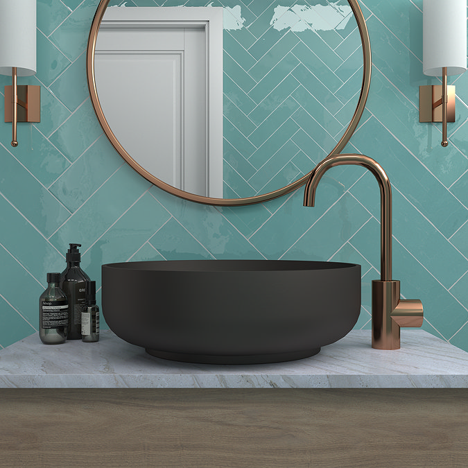 Darwen Rustic Teal Gloss Wall Tiles 75 x 300mm