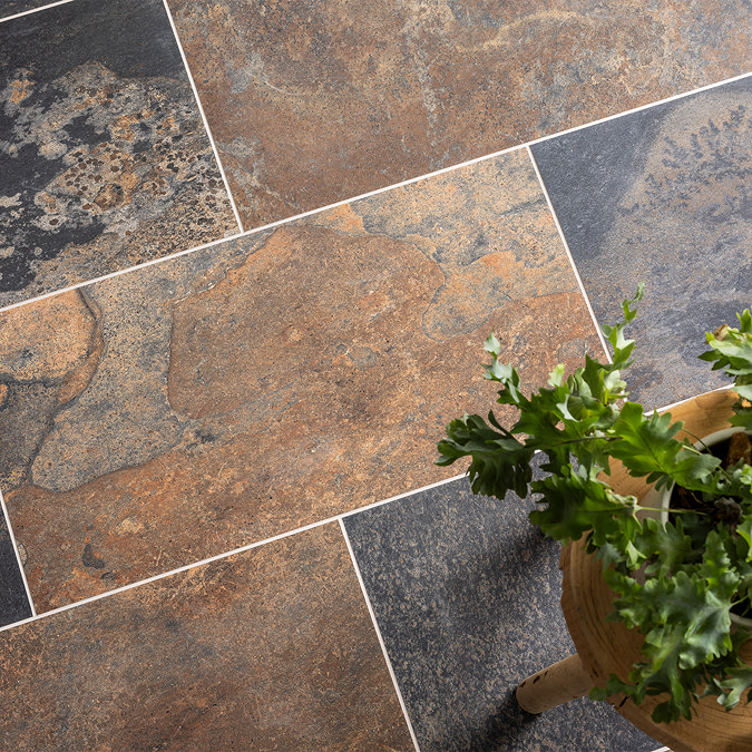Dawley Brown Rustic Slate Effect Tiles - 300 x 600mm