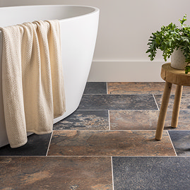 Dawley Brown Rustic Slate Effect Tiles - 300 x 600mm