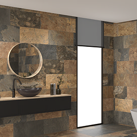 Dawley Brown Rustic Slate Effect Tiles - 300 x 600mm