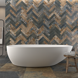 Dawley Brown Rustic Slate Effect Tiles – 70 x 280mm