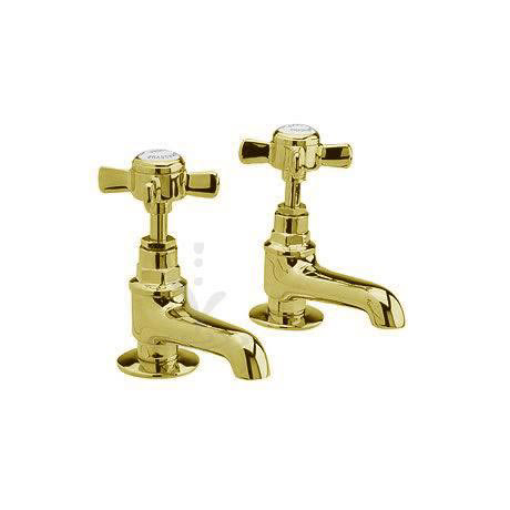 Traditional Beaumont Bath Taps Long Nose - Antique Gold Large Image