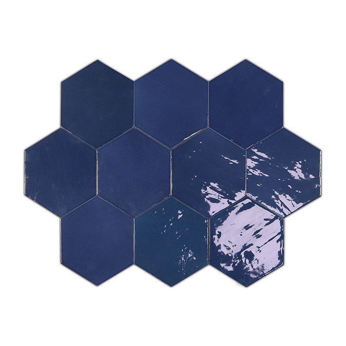 Delphine Cobalt Blue Hexagon Tiles 108 x 124mm