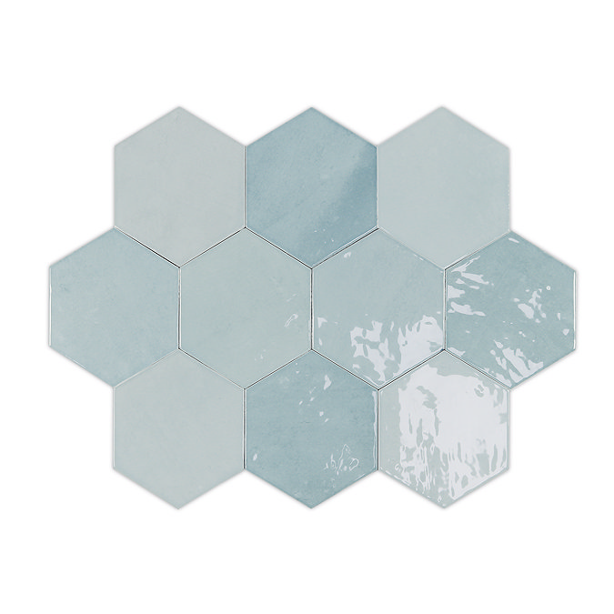 Delphine Light Blue Hexagon Tiles 108 x 124mm
