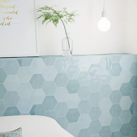 Delphine Light Blue Hexagon Tiles 108 x 124mm