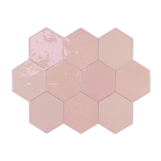 Delphine Pink Hexagon Tiles 108 x 124mm