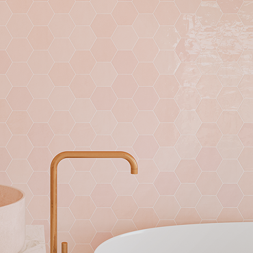 Delphine Pink Hexagon Tiles 108 x 124mm