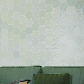 Delphine Sage Green Hexagon Tiles 108 x 124mm