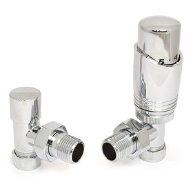 Delta Angled TRV Chrome Thermostatic Radiator Valves Large Image