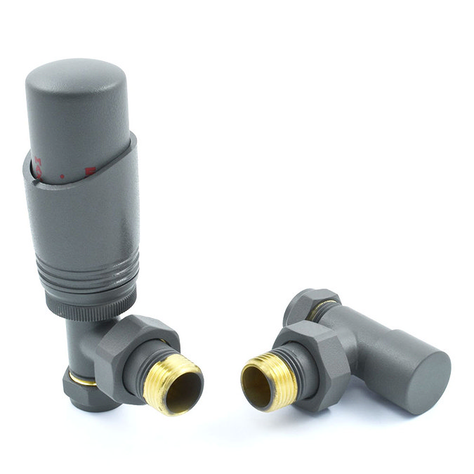 Delta Angled TRV Gunboat Grey Thermostatic Radiator Valves  Feature Large Image