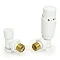 Delta Angled TRV White Thermostatic Radiator Valves Large Image