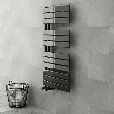 Delta Black Nickel Designer Heated Towel Rail 1080 x 550mm  Profile Large Image