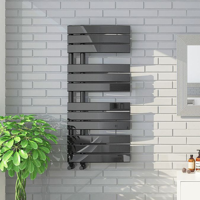 Delta Black Nickel Designer Heated Towel Rail 1080 x 550mm Large Image