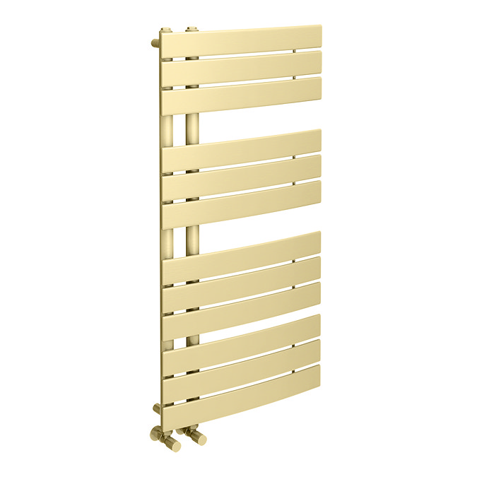 Delta Brushed Brass Designer Heated Towel Rail 1080 x 550mm  Feature Large Image