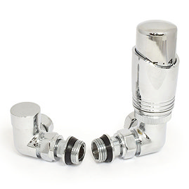 Delta Corner TRV Chrome Thermostatic Radiator Valves Large Image