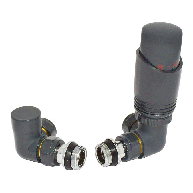 Delta Matt Anthracite Corner Thermostatic Radiator Valves