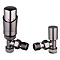 Delta Modern Anthracite Angled Thermostatic Radiator Valve & Lock Shield Valve