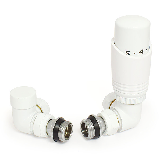 Delta White Corner Thermostatic Radiator Valves