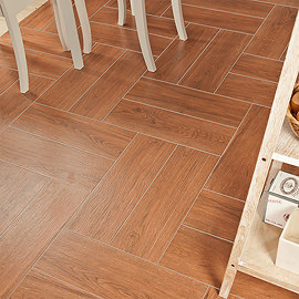 Denton Cherry Wood Effect Tiles - 200 x 600mm