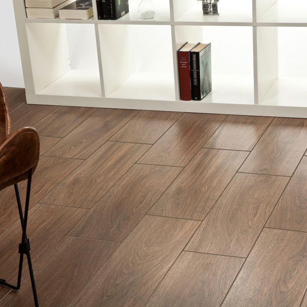 Denton Dark Oak Wood Effect Tiles - 200 x 600mm